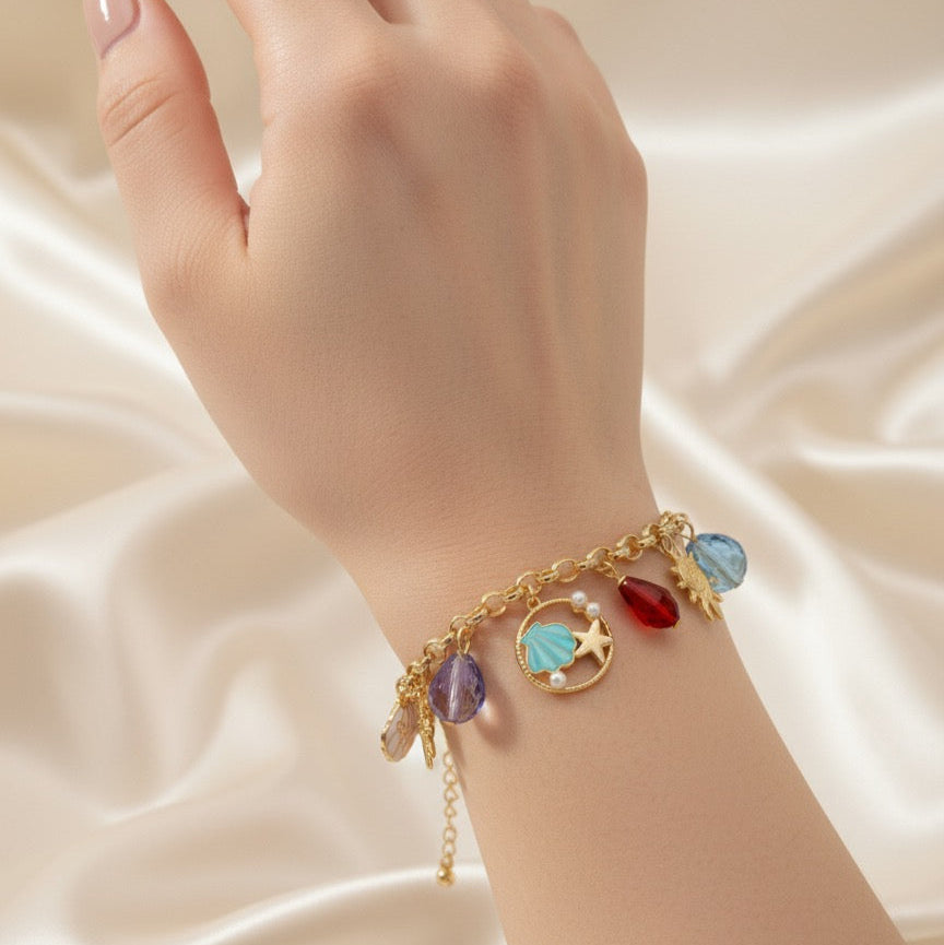 Golden Sea Treasure Charm Bracelet