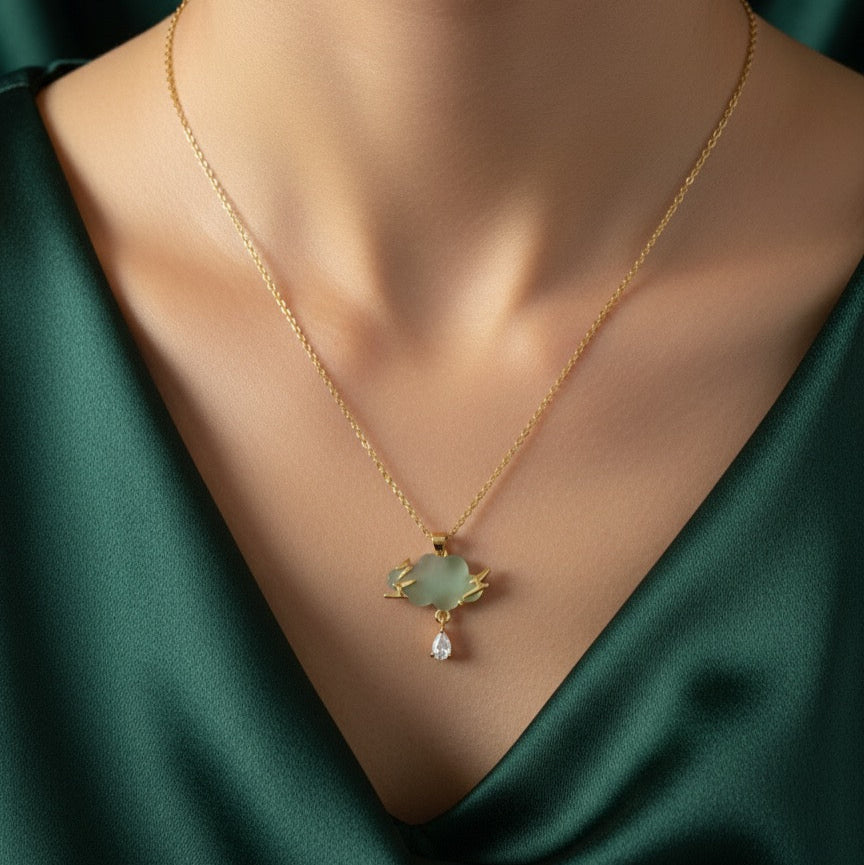 Golden Cloudburst Charm Necklace