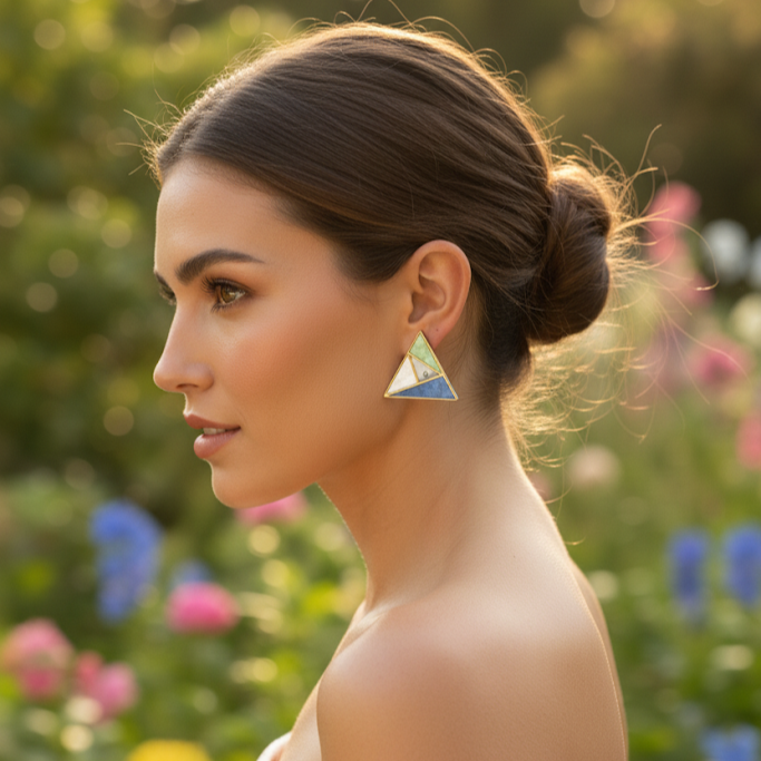 Geometric Triangle Stud Earrings