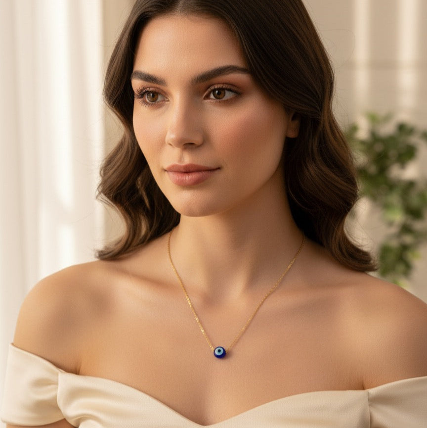 Evil Eye Protection Gold Necklace