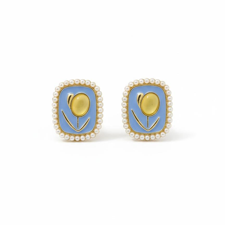 Celeste Pearl Bloom Stud Earrings