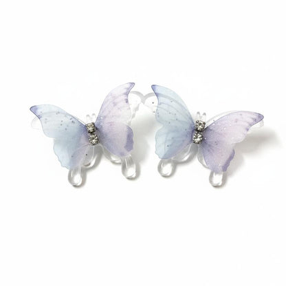 Iridescent Lavender Butterfly Stud Earrings