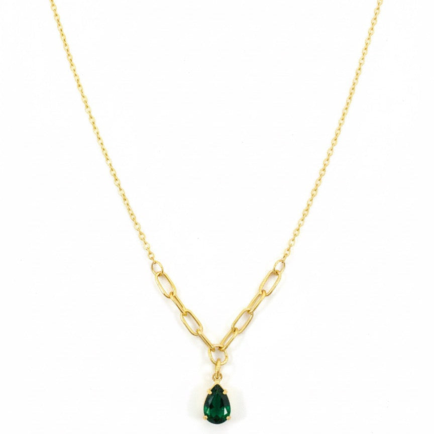 Emerald Drop Elegance Chain
