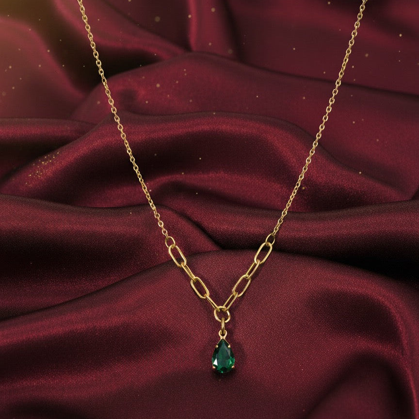 Emerald Drop Elegance Chain