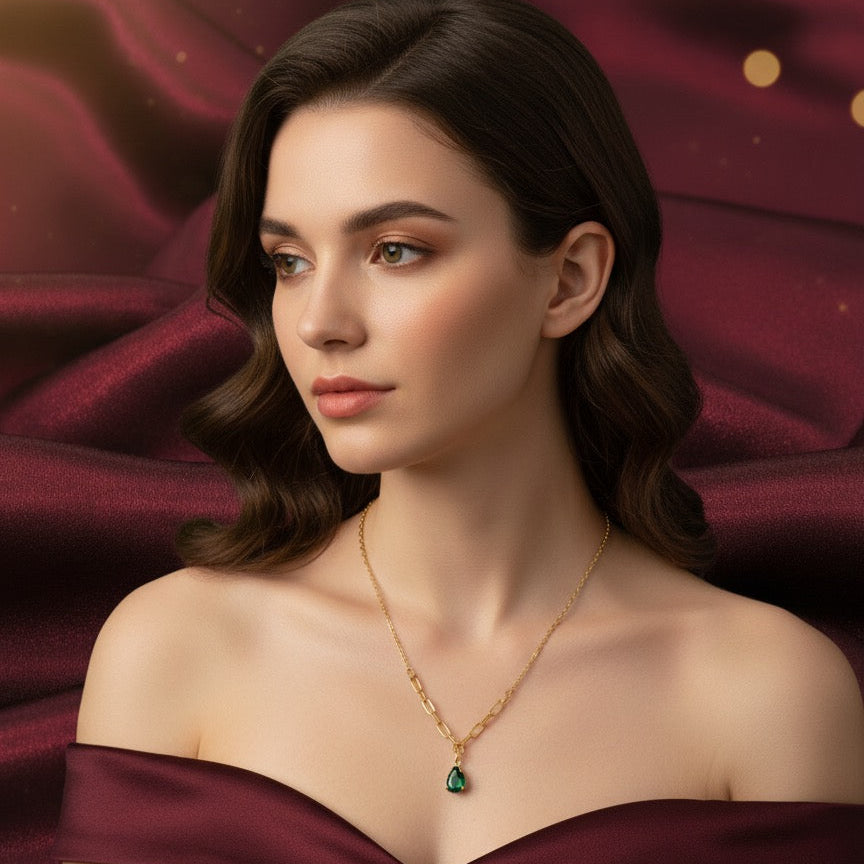 Emerald Drop Elegance Chain