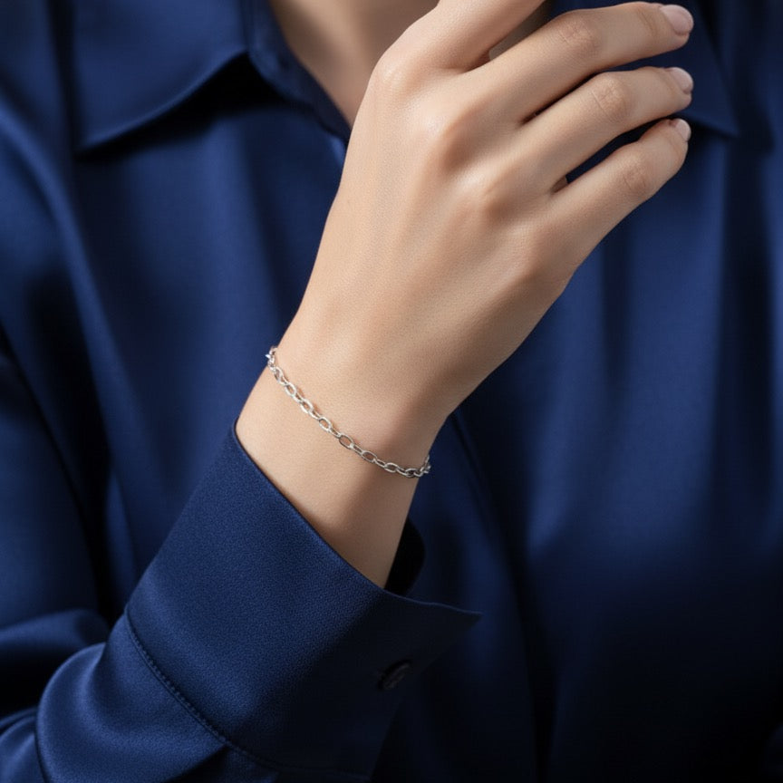 Classic Silver Link Chain Bracelet