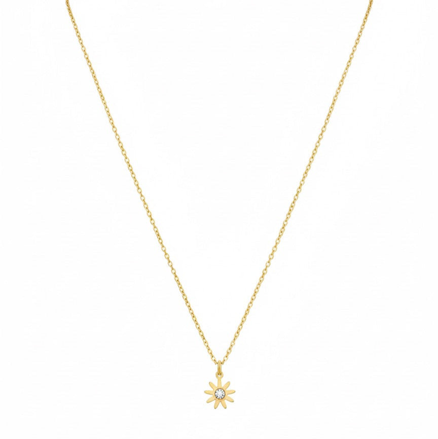 Dainty Sunburst Gold Necklace