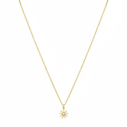Dainty Sunburst Gold Necklace