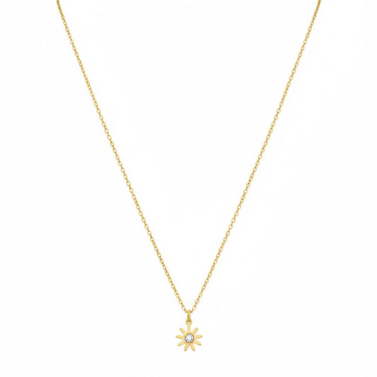 Dainty Sunburst Gold Necklace