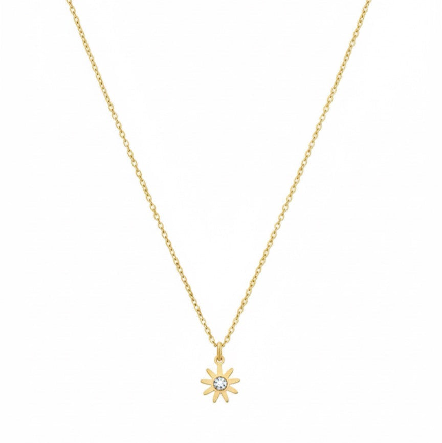 Dainty Sunburst Gold Necklace