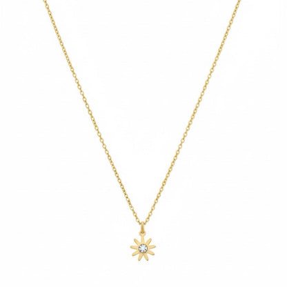 Dainty Sunburst Gold Necklace