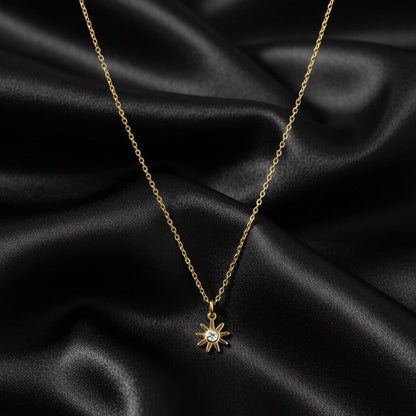 Dainty Sunburst Gold Necklace
