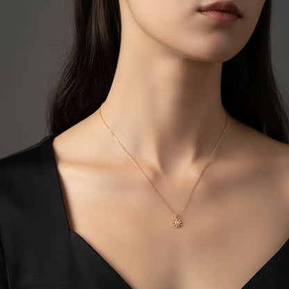 Dainty Sunburst Gold Necklace
