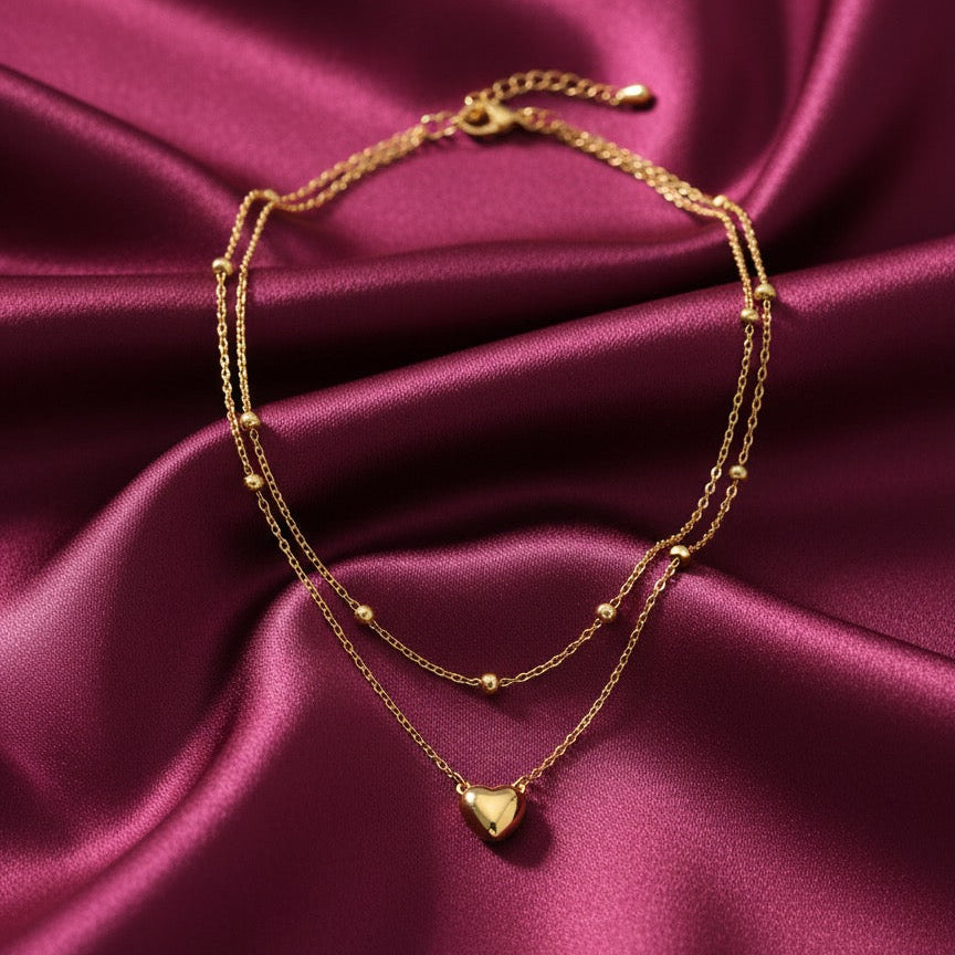 Golden Heart Layered Chain