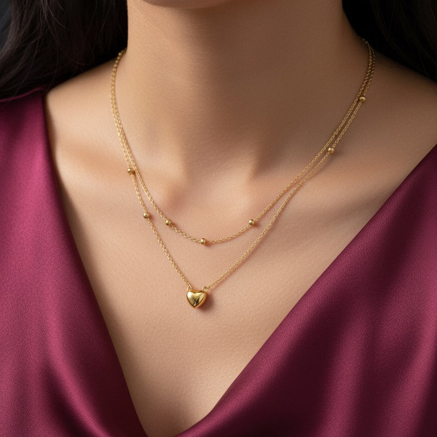 Golden Heart Layered Chain