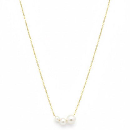 Classic Trio Pearl Gold Necklace