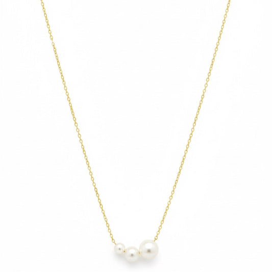 Classic Trio Pearl Gold Necklace