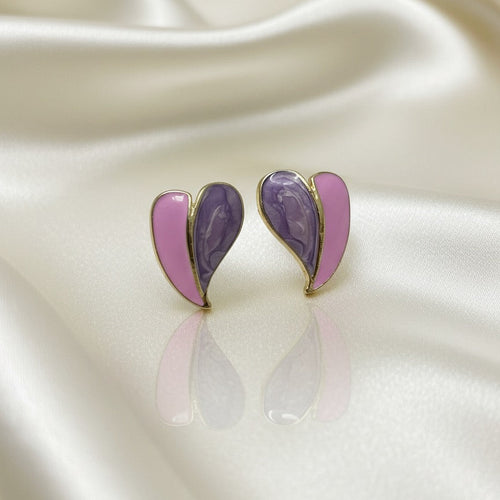 Blush Amethyst Heart Stud Earrings