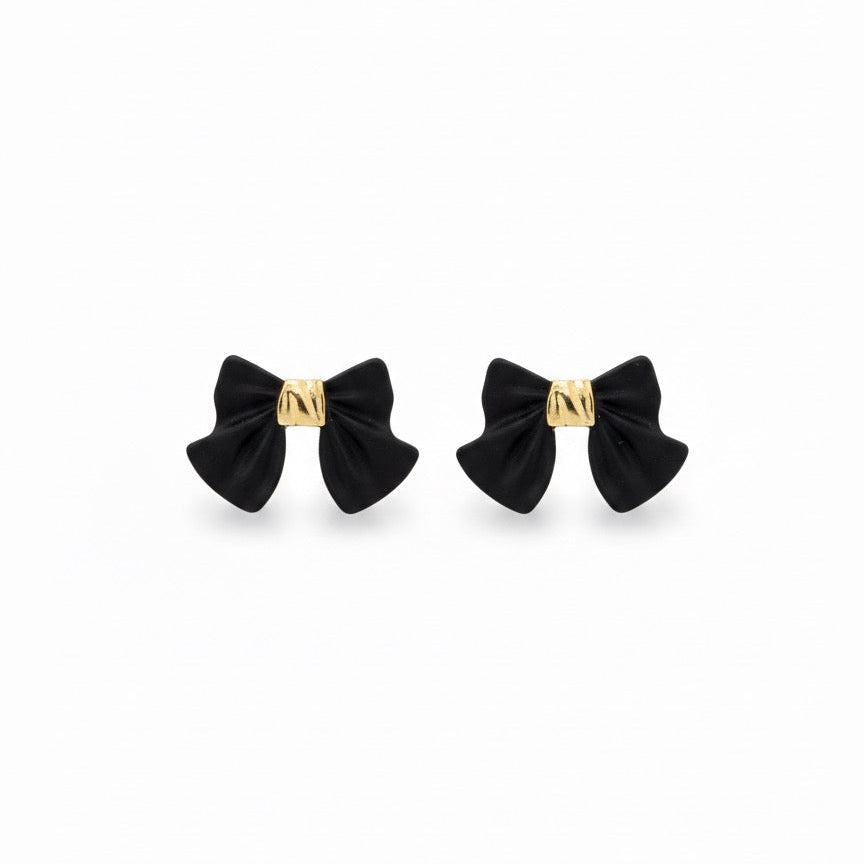 Midnight Bow Stud Earrings