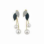 Emerald Pearl Drop Elegance Earrings