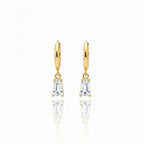Baguette Crystal Hoop Earrings