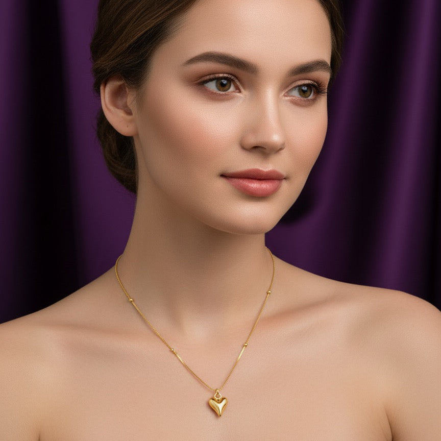 Golden Heart Charm Chain