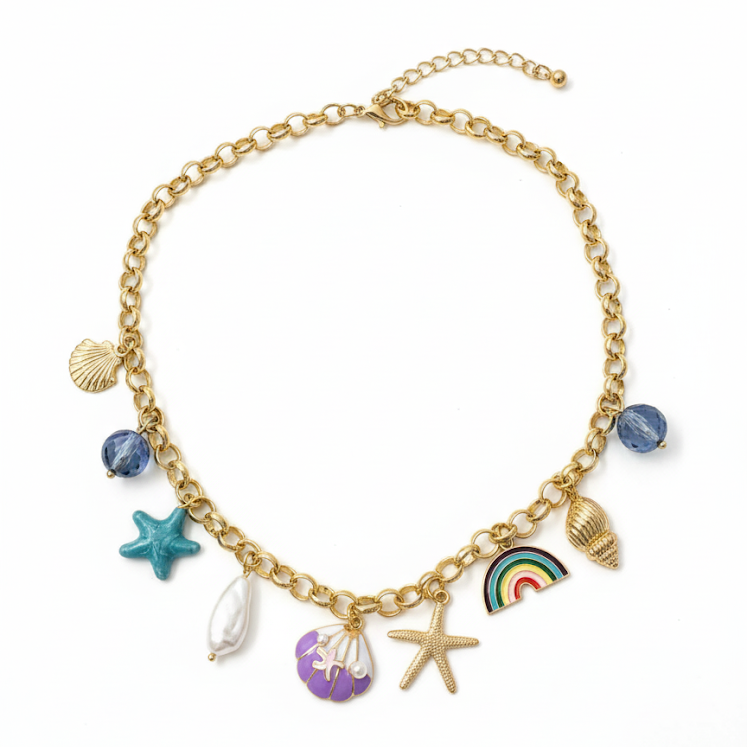 Ocean Charm Statement Necklace