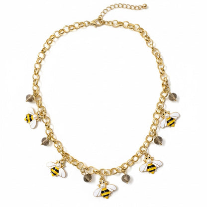 Golden Honeybee Charm Necklace