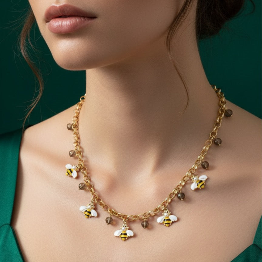 Honey Bee Charm Necklace