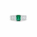 Emerald Baguette Statement Ring