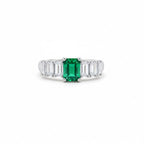 Emerald Baguette Statement Ring