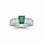 Emerald Baguette Statement Ring