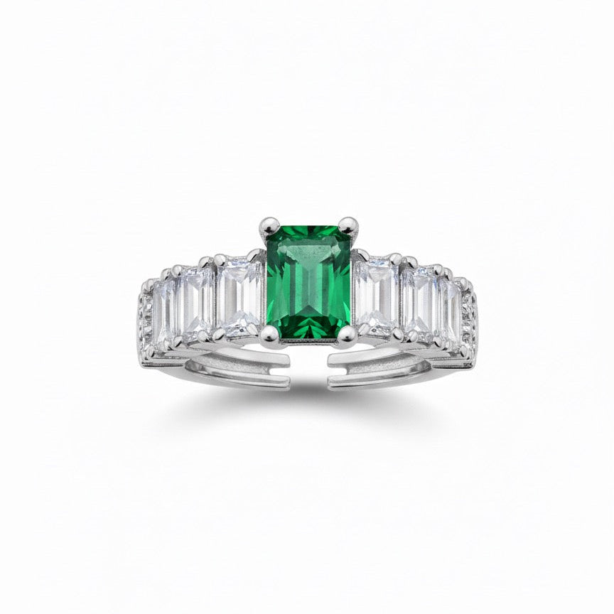 Emerald Baguette Statement Ring