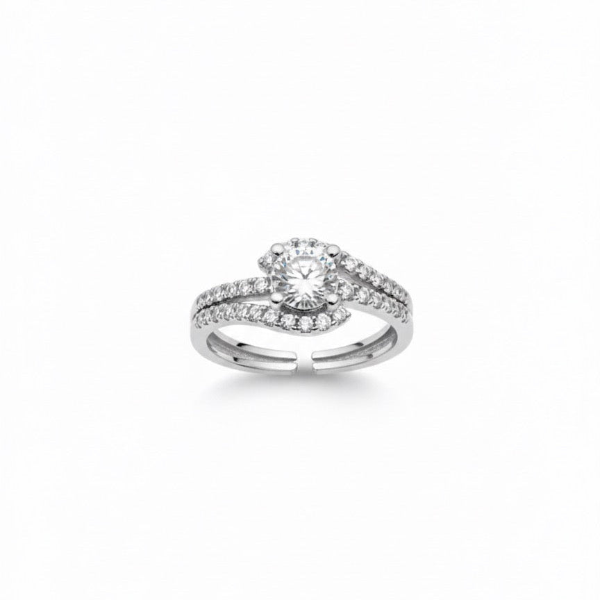 Radiant Solitaire Twist Ring
