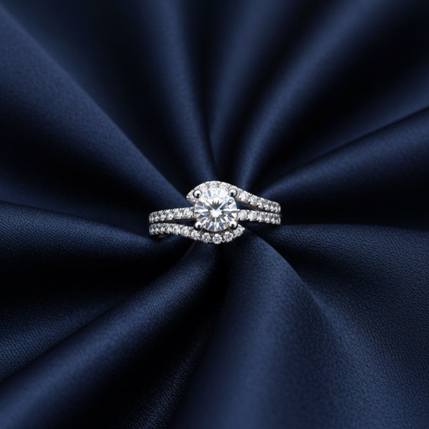 Radiant Solitaire Twist Ring