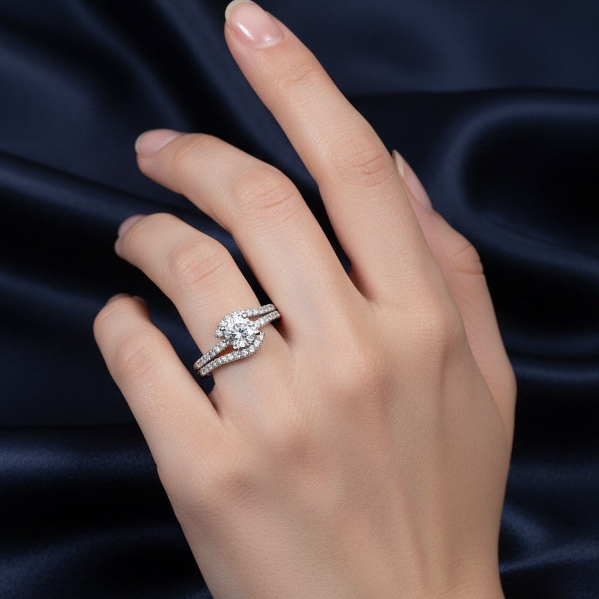 Radiant Solitaire Twist Ring