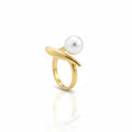 Minimal Pearl Wrap Ring