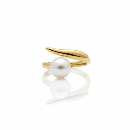 Golden Grace Pearl Accent Ring