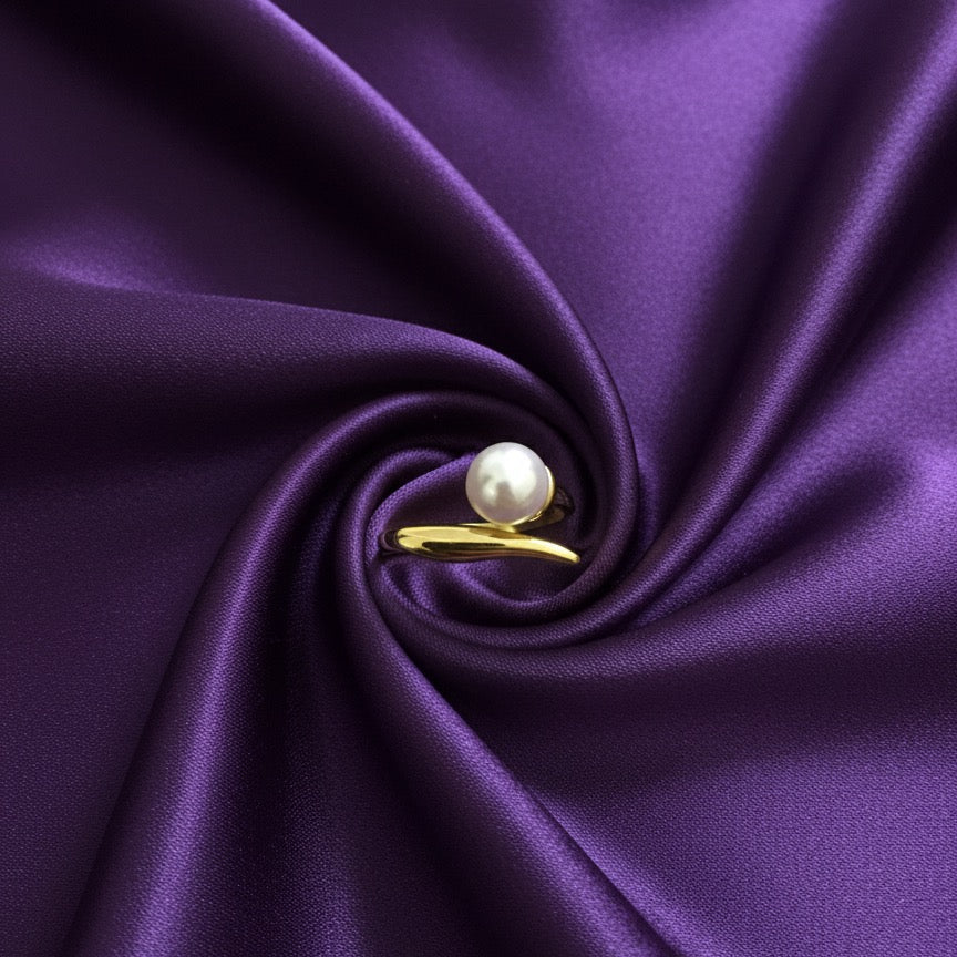 Golden Grace Pearl Accent Ring