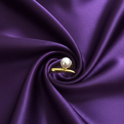 Golden Grace Pearl Accent Ring