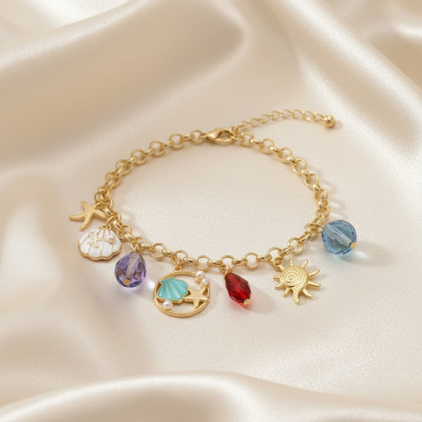 Ocean Charm Gold Bracelet