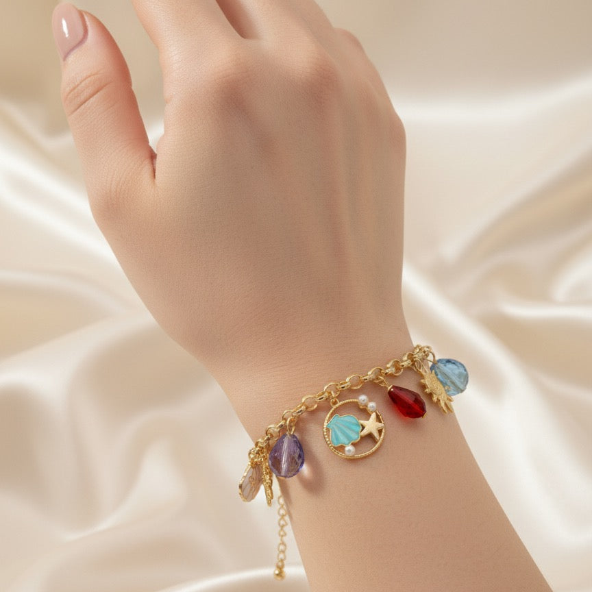 Ocean Charm Gold Bracelet