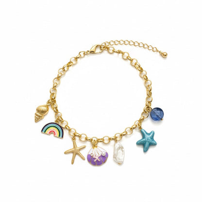 Ocean Charm Gold Bracelet