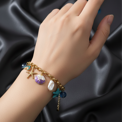 Ocean Charm Gold Bracelet