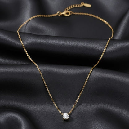 Elegant Solitaire Gold Pendant Necklace