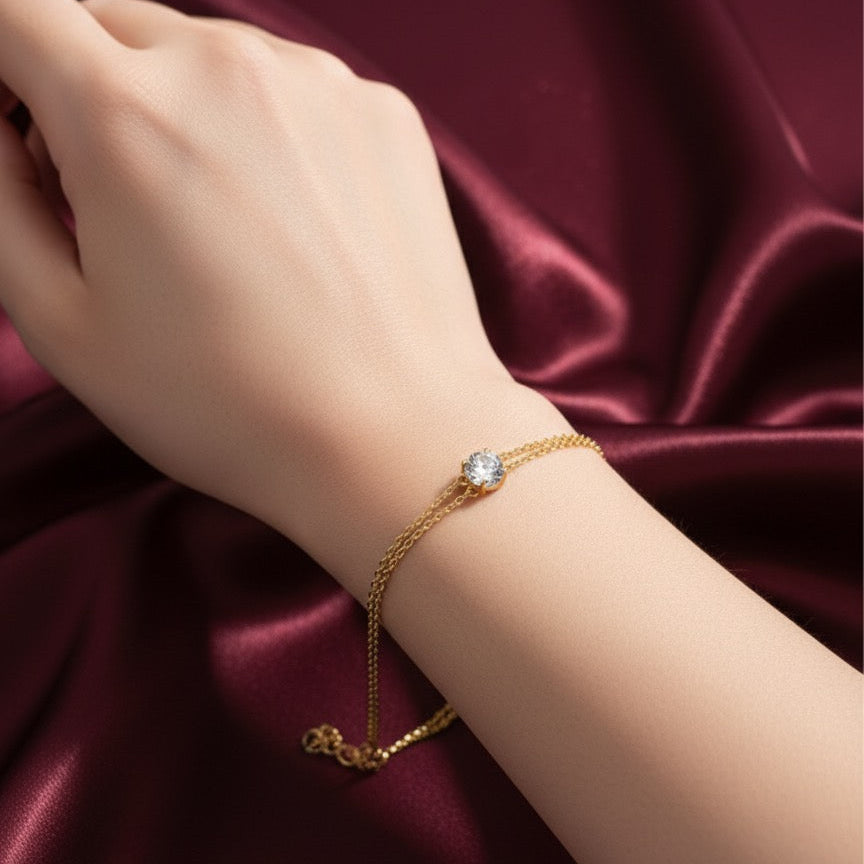 Solitaire Grace Gold Bracelet