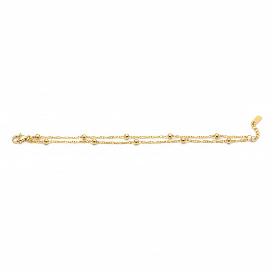 Golden Bead Layered Bracelet