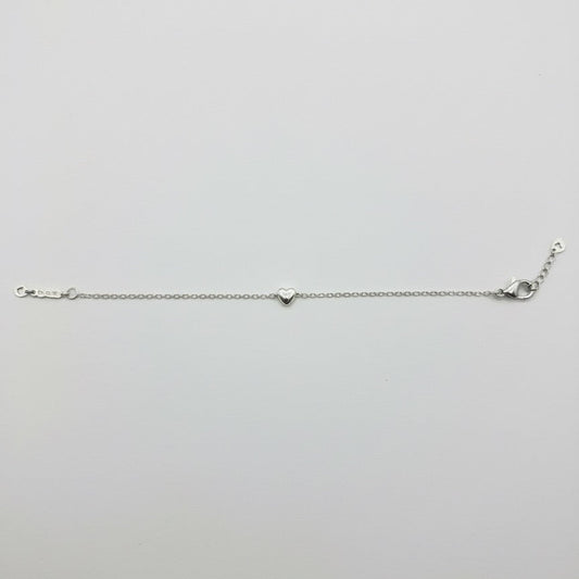 Minimal Silver Heart Charm Bracelet