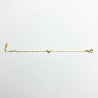Golden Heart Minimal Charm Bracelet