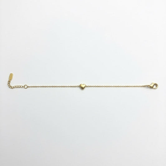 Golden Heart Minimal Charm Bracelet